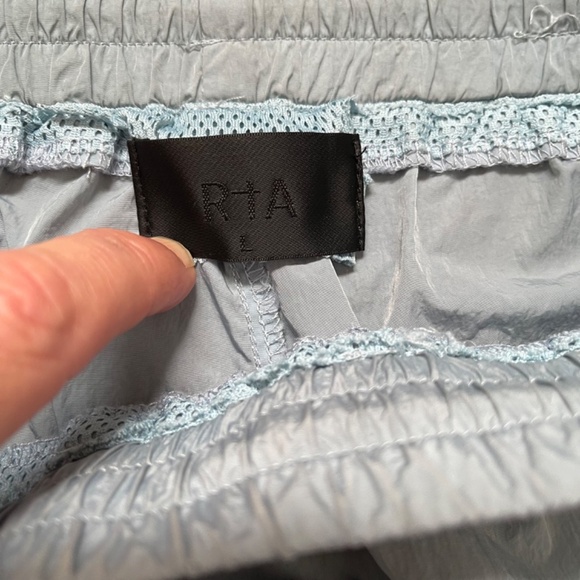 RtA Drawstring Clyde Nylon Shorts in Light Blue with Drawstring Sz L - Picture 2 of 9